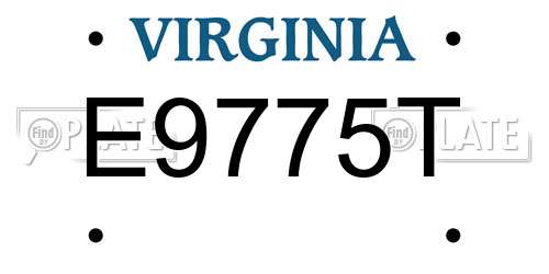 E9775T Virginia License Plate