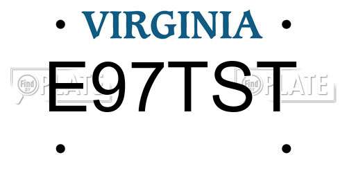 E97TST Virginia License Plate