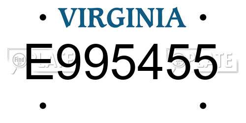 E995455 Virginia License Plate