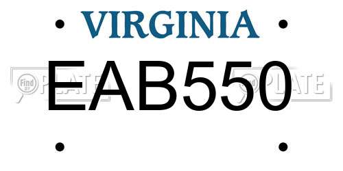 EAB550 Virginia License Plate
