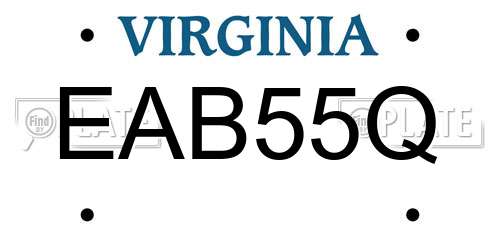 EAB55Q Virginia License Plate