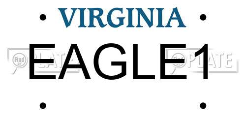 EAGLE1 Virginia License Plate