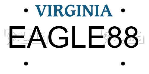 EAGLE88 Virginia License Plate