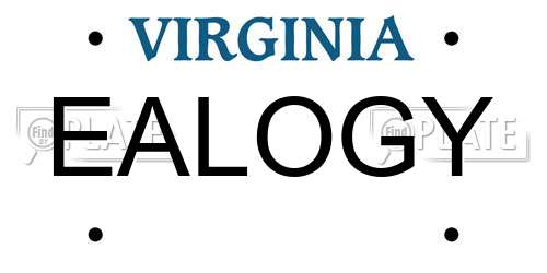 EALOGY Virginia License Plate