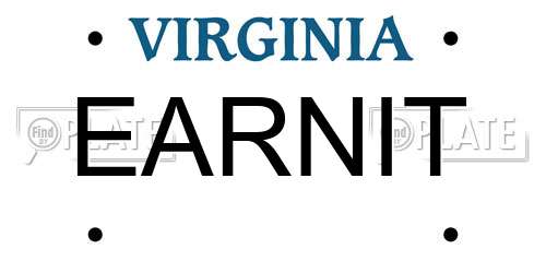 EARNIT Virginia License Plate