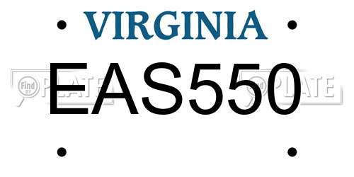 EAS550 Virginia License Plate