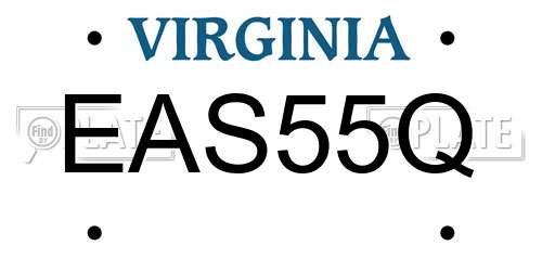 EAS55Q Virginia License Plate