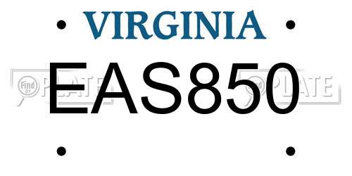 EAS850 Virginia License Plate