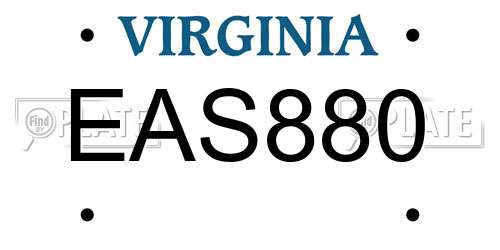 EAS880 Virginia License Plate