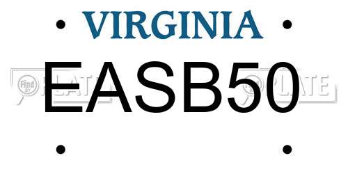 EASB50 Virginia License Plate