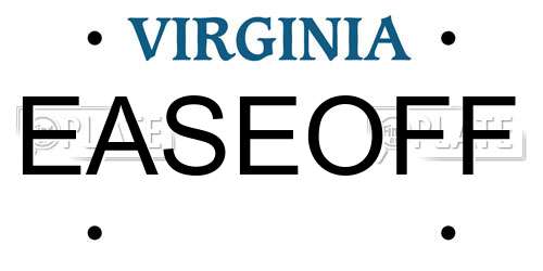 EASEOFF Virginia License Plate