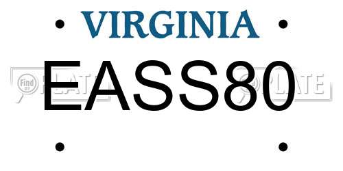 EASS80 Virginia License Plate
