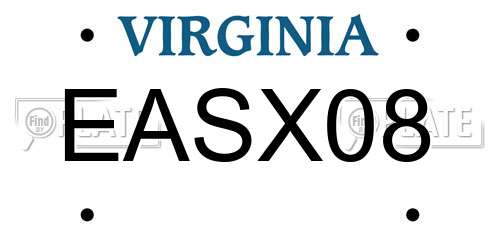 EASX08 Virginia License Plate