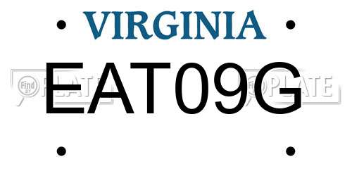 EAT09G Virginia License Plate