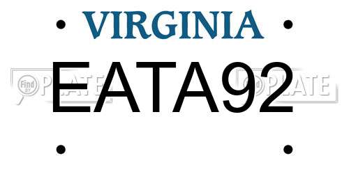 EATA92 Virginia License Plate