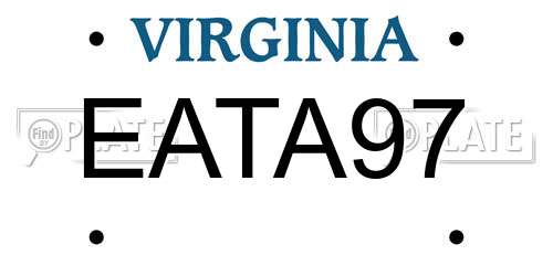 EATA97 Virginia License Plate