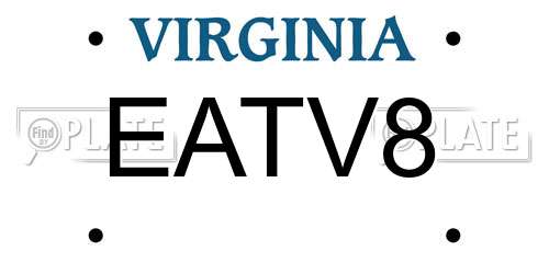 EATV8 Virginia License Plate