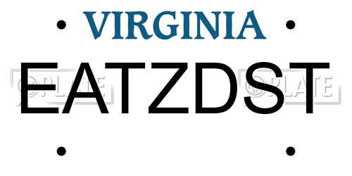 EATZDST Virginia License Plate