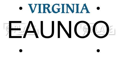 EAUNOO Virginia License Plate