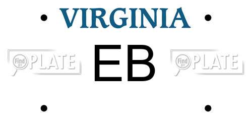EB Virginia License Plate