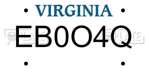 EB0O4Q Virginia License Plate