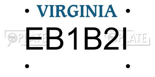 EB1B2I Virginia License Plate