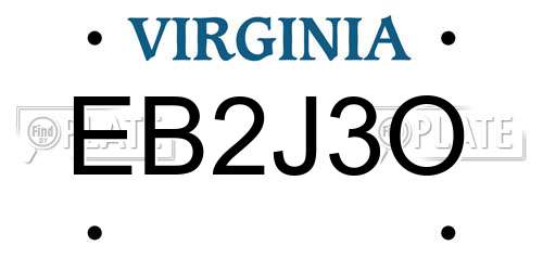 EB2J3O Virginia License Plate