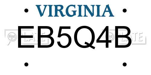 EB5Q4B Virginia License Plate