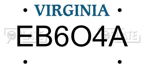 EB6O4A Virginia License Plate