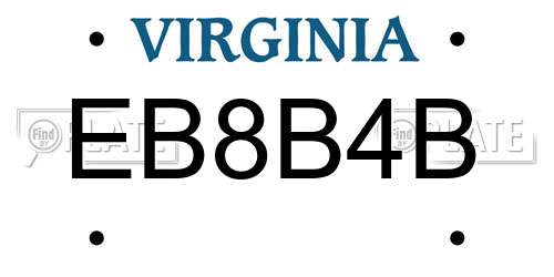EB8B4B Virginia License Plate