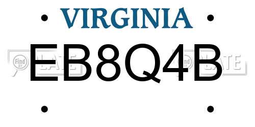 EB8Q4B Virginia License Plate