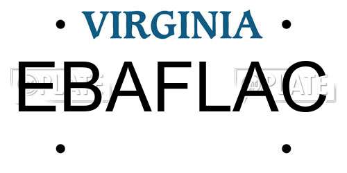 EBAFLAC Virginia License Plate