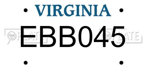 EBB045 Virginia License Plate