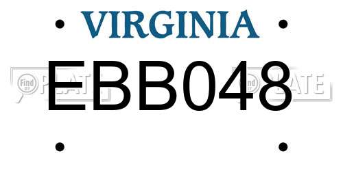 EBB048 Virginia License Plate