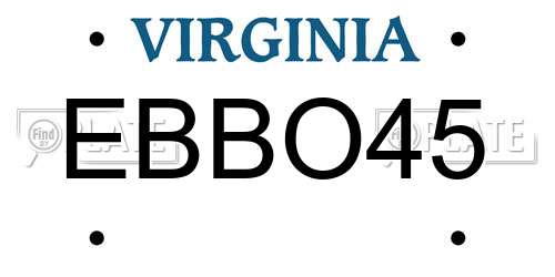 EBBO45 Virginia License Plate