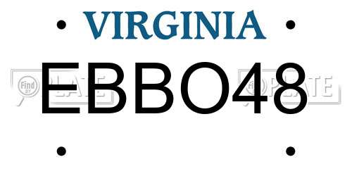 EBBO48 Virginia License Plate