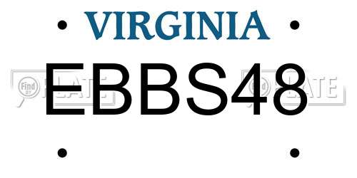 EBBS48 Virginia License Plate
