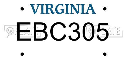 EBC305 Virginia License Plate