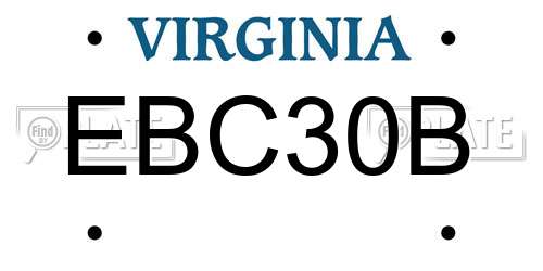 EBC30B Virginia License Plate