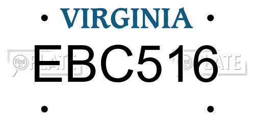 EBC516 Virginia License Plate