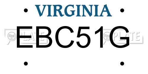 EBC51G Virginia License Plate
