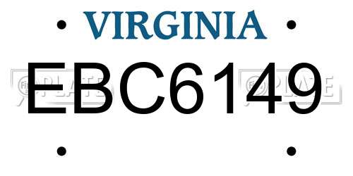 EBC6149 Virginia License Plate