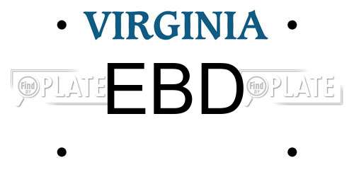 EBD Virginia License Plate