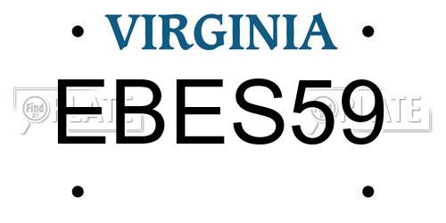 EBES59 Virginia License Plate