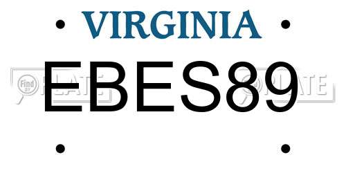 EBES89 Virginia License Plate