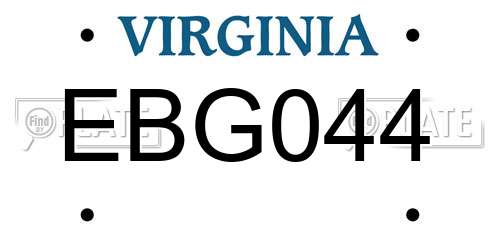 EBG044 Virginia License Plate