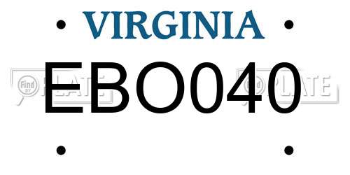 EBO040 Virginia License Plate