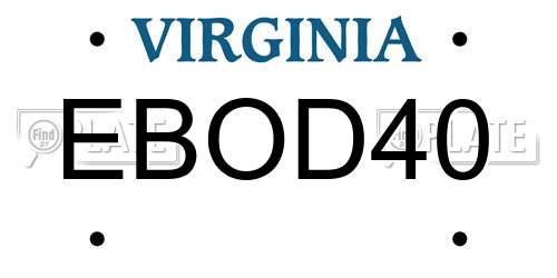 EBOD40 Virginia License Plate