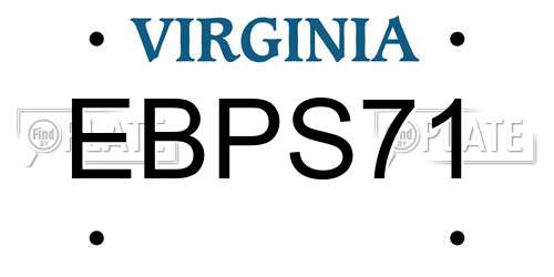 EBPS71 Virginia License Plate