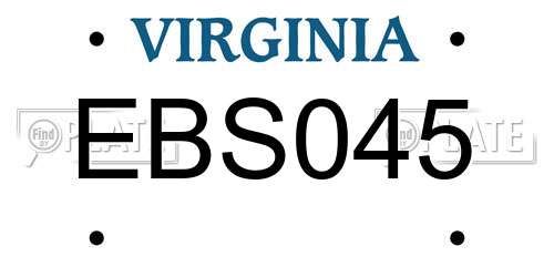 EBS045 Virginia License Plate